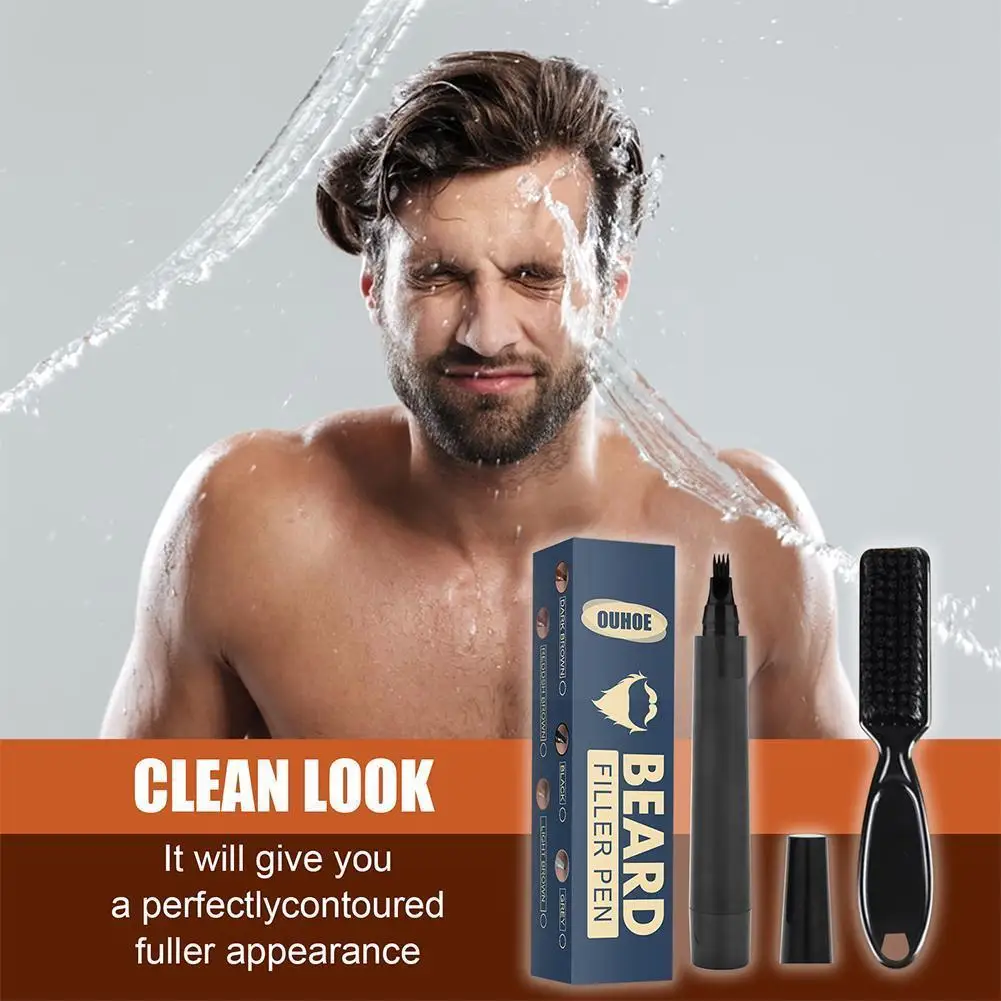 Kit penna per riempimento barba da uomo matita da barbiere con pennello incisione Styling Repair Salon strumento per la forma del viso strumenti per capelli baffi Eye Y7M7