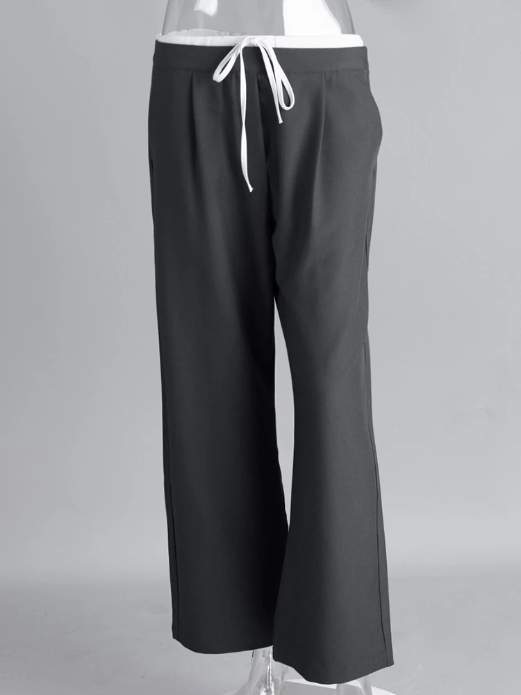Mueyaruho 2025 Spring Summer Women Solid Office Trousers High Waist Loose Fit Pants Female