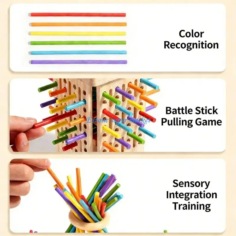 090B Fun Game Wooden Toy Colorful Early Learning Logical Challenge Activity