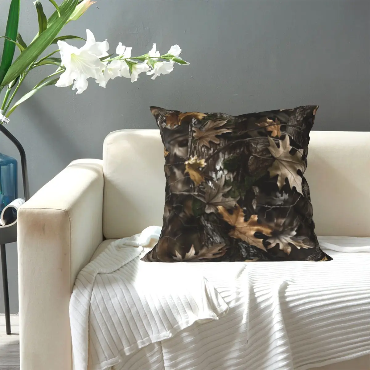 Real Tree Square Pillowcase Pillow Cover Cushion Zip Decorative Comfort Throw Pillow for Home Living Room