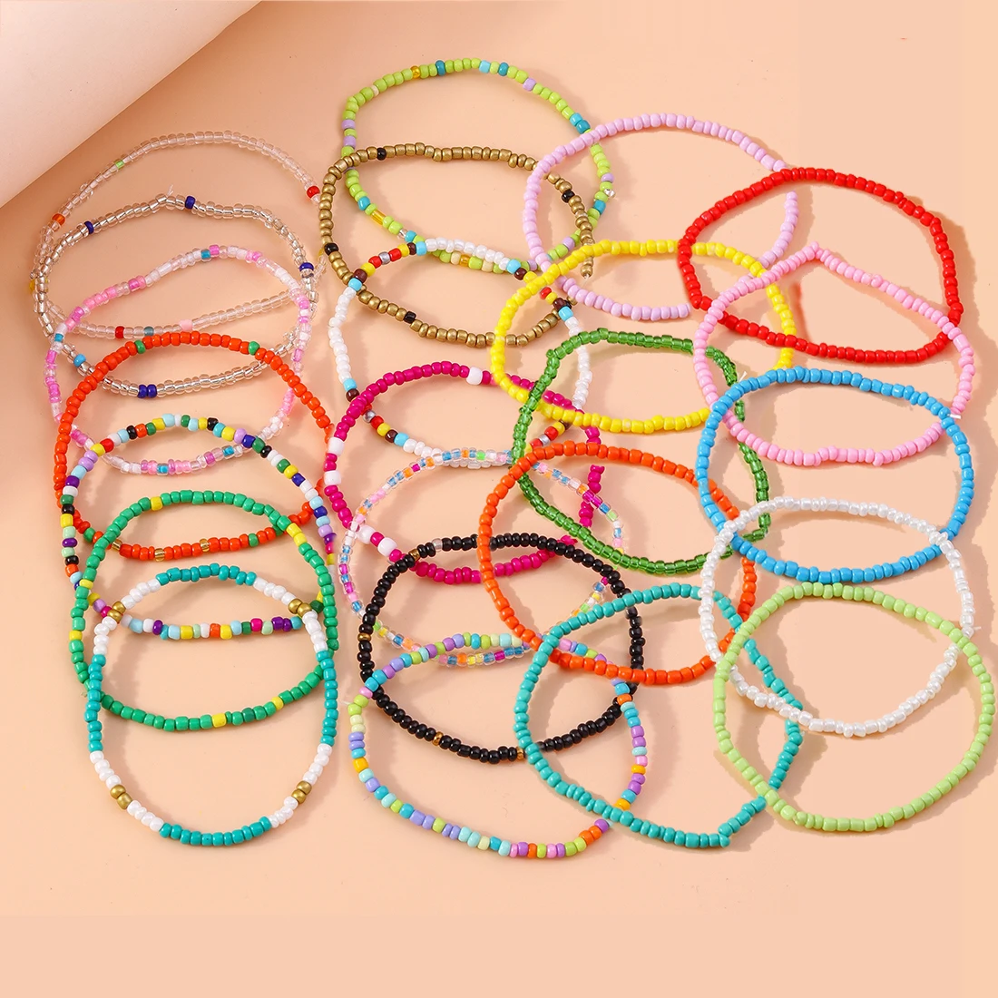Aihua Handmade Colorful Seed Bead Flowers Charms Bracelet For Women Kids Bohemia Friendship Bracelet Beach Party Gifts view 2