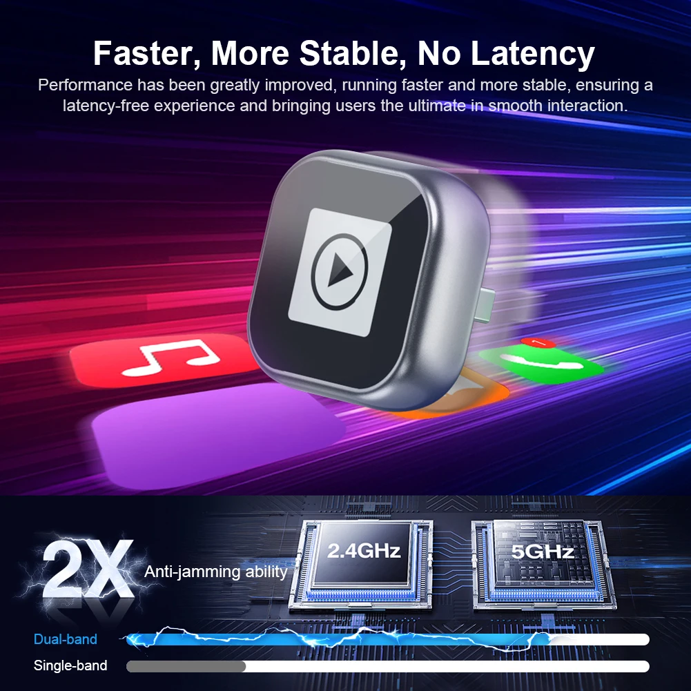 Wireless Android Auto Carplay Box/Adapter Carplay AI Box Convert Wired To Wireless Smart Box Auto Connect for Factory Wired Cars