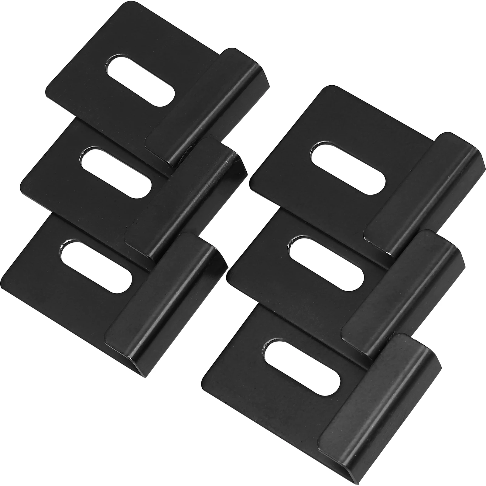 

6pcs Mirror Clips Glass Stainless Steel Black Wall Mounting Bathroom Adjustable Shelf Brackets Hanger Holder Hooks