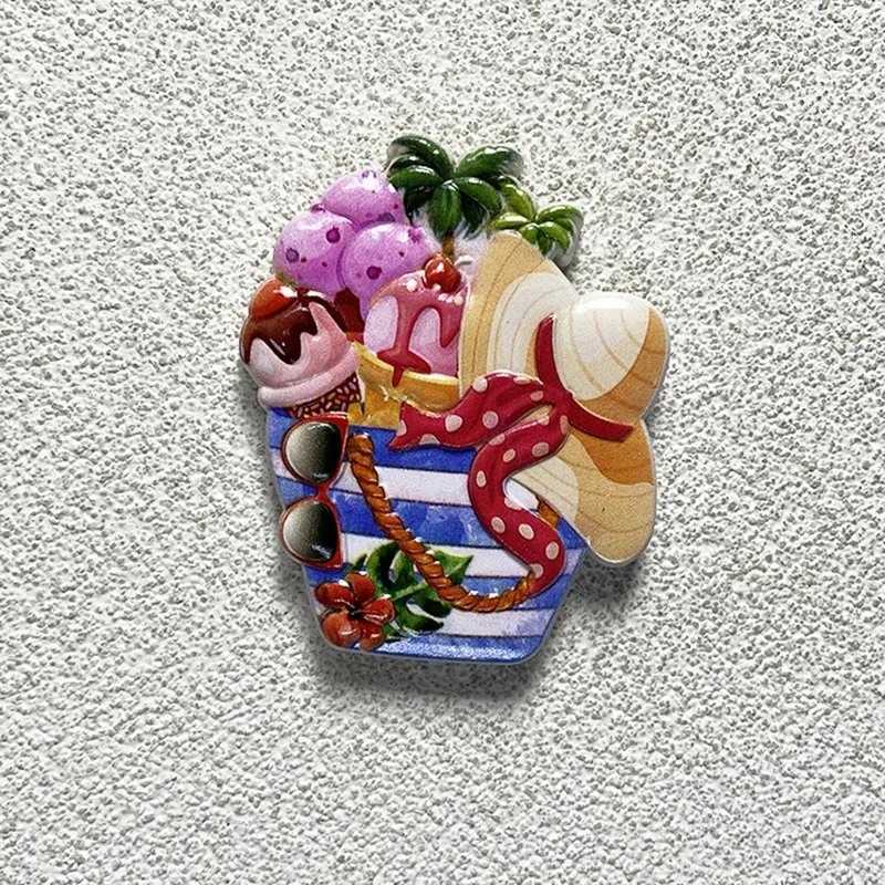 1pc, Travel souvenirs around world Home Improvement items Crafts Holiday style, beach 3D stereo refrige
