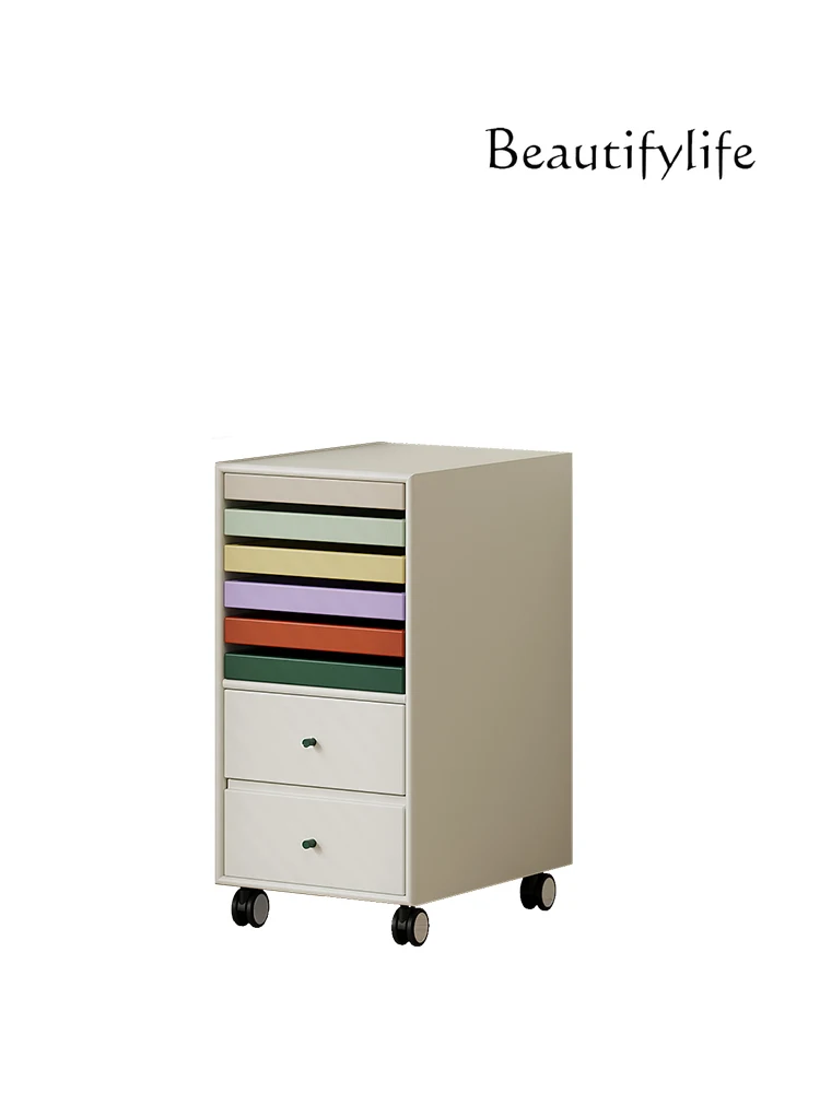 Italian Minimalist Pulley File Cabinet Dopamine Removable Small Side Cabinet Modern Light Luxury Locker