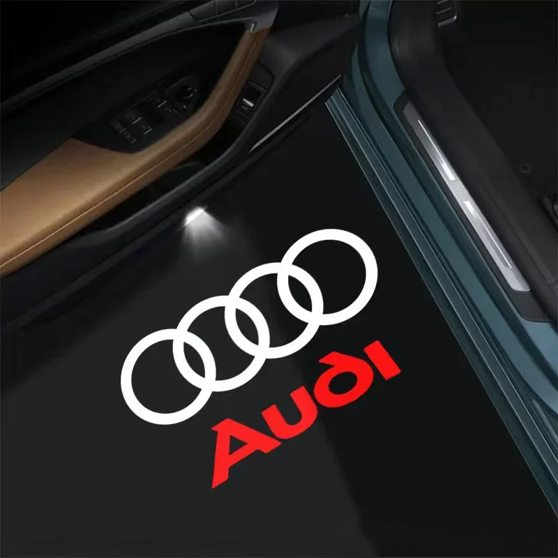 2PCS Led Car Door logo Welcome Light For Audi A4 B5 B6 B7 B8 B9 A1 A3 8V 8P 8L A6 C7 A5 A7 A8 Q3 Q5 Q7 TT S3 S6 Sline Quattro