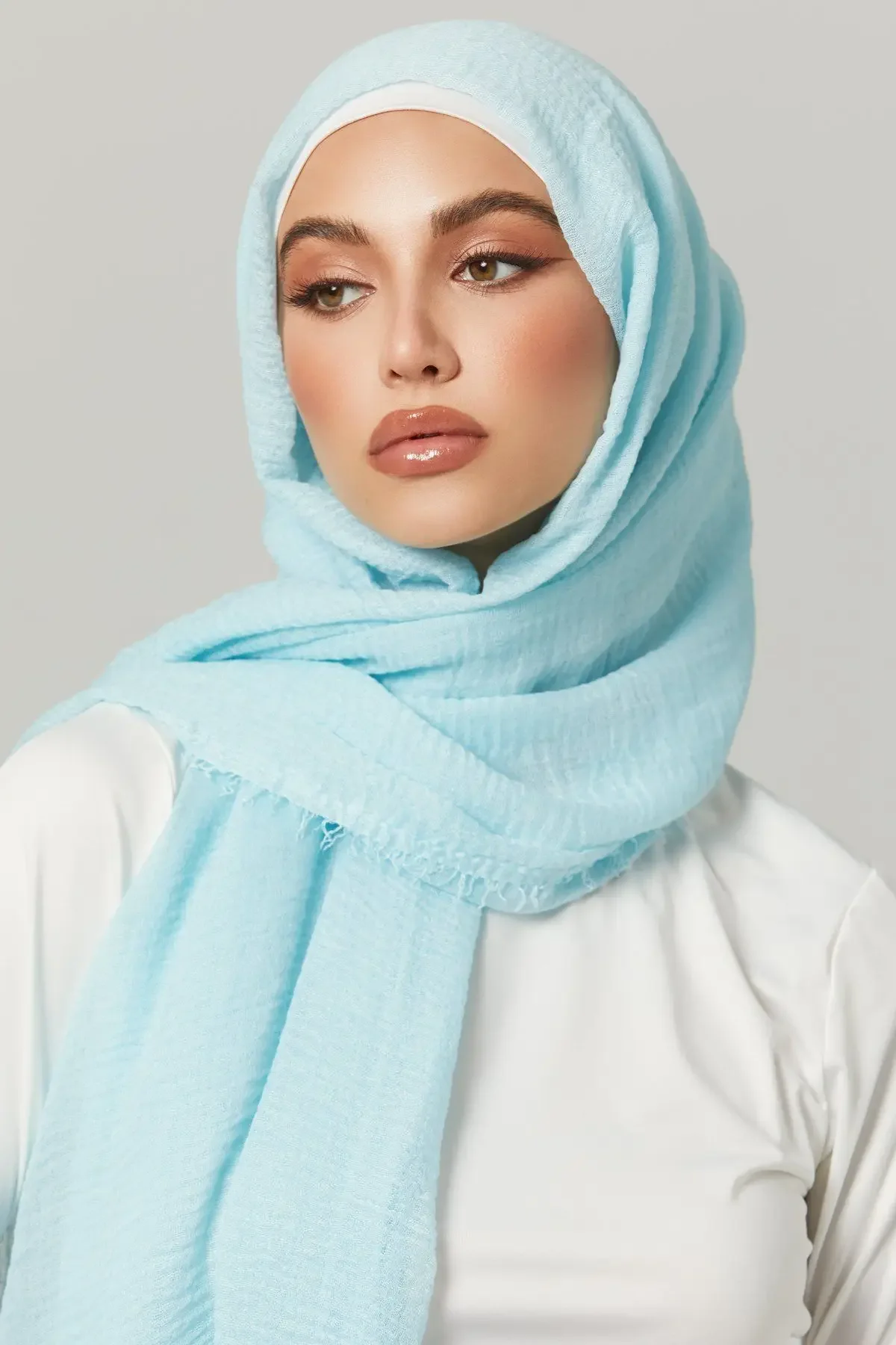 Bufanda de Hijab de algodón arrugado para mujer, chal musulmán, pañuelo liso, chales transpirables, capucha, Foulard femenino africano