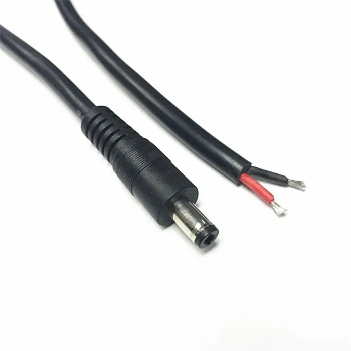 All Power Copper DC5.5*2.1MM Single Male 2cord Cables For Minitor Hight Power Charging Extendsion Cord DC 12V 140W Car Charger