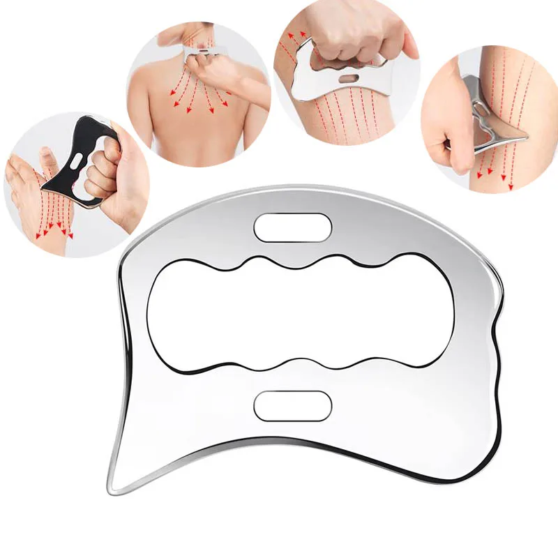 

Нержавеющая сталь Гуа Ша скребковый массажный инструмент физиотерапия вещи скребковая доска для спины, ног, рук, шеи, плеч, массажа