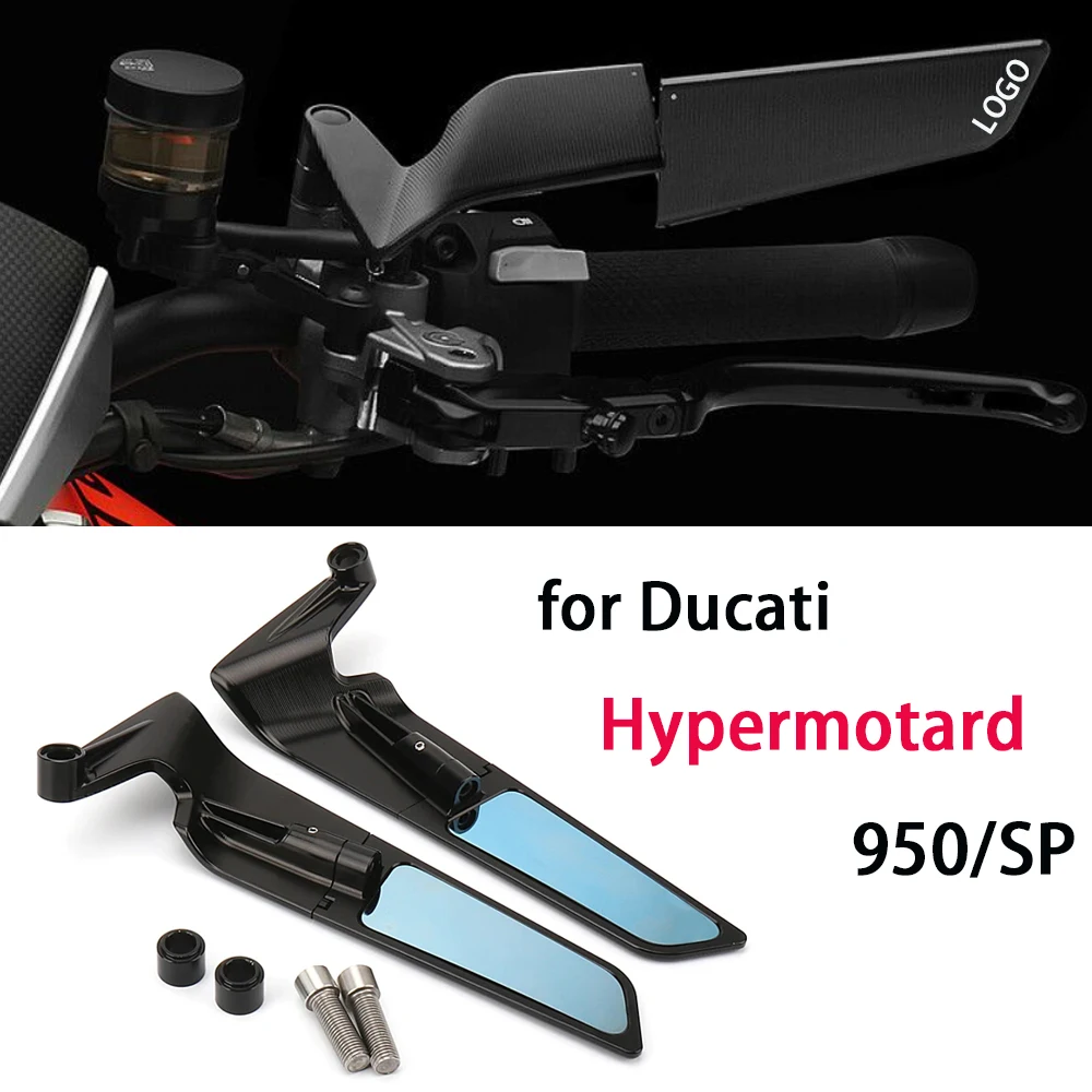 

With LOGO Mirror Hypermotard 950 Motorcycle Rearview Mirror For Ducati Hypermotard950 SP Accessory Invisible rear view mirror