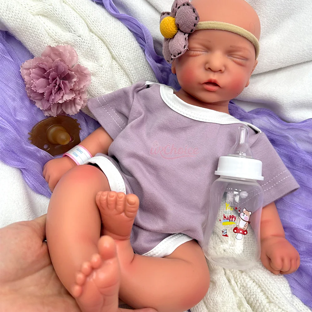 ตุ๊กตาเด็กเกิดใหม่หลับ ขนาด 18 นิ้ว ตุ๊กตาเด็กเกิดใหม่เหมือนจริง กันน้ำ ตุ๊กตาเด็กเกิดใหม่ทำมือจากซิลิโคน ตุ๊กตาเด็กผู้หญิงแรกเกิด ของขวัญวันเกิด