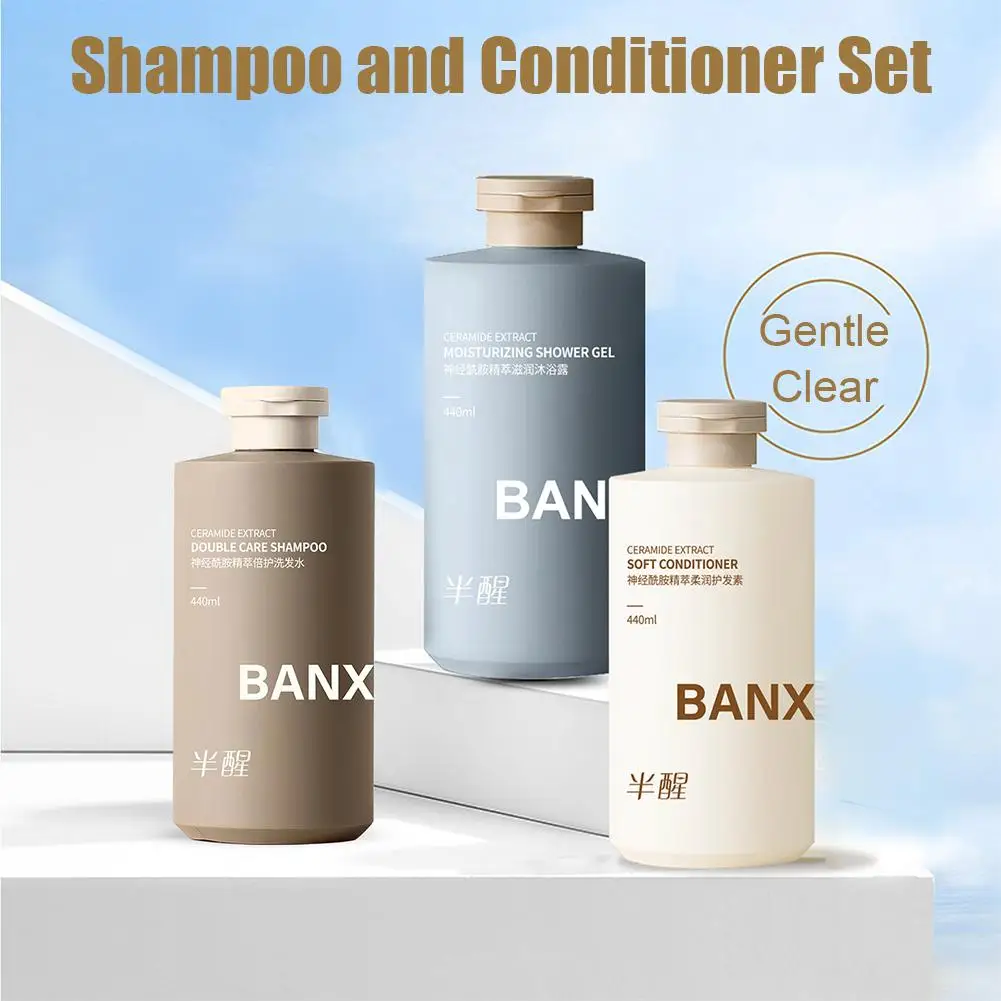 

440ml Ceramide Shampoo and Conditioner Prevents Hair Chip Nourishing Removal Hair Improves Repair Conditioner Care L2I9