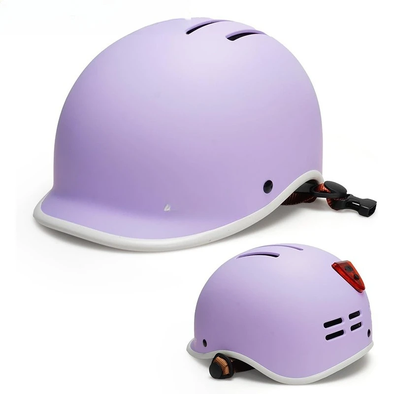 

Vintage Bike Helmet with Tail Light Rechargeable Adjustable Riding Helmet Road Casual Riding