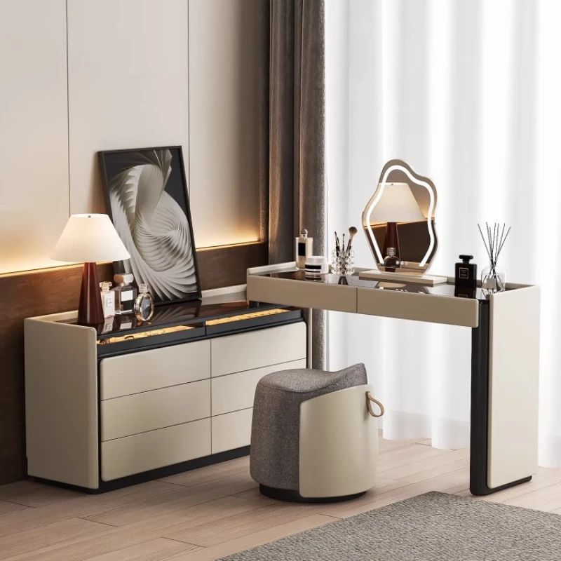 Gabinetes modernos para sala de estar, tocador barato de maquillaje, cómodo para dormitorios, joyero de pie, tocador con espejo