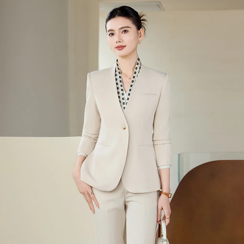 Tailleur pantalone formali da donna Abbigliamento da lavoro professionale da lavoro con pantaloni e giacche Cappotto Set di abbigliamento per blazer per interviste carriera