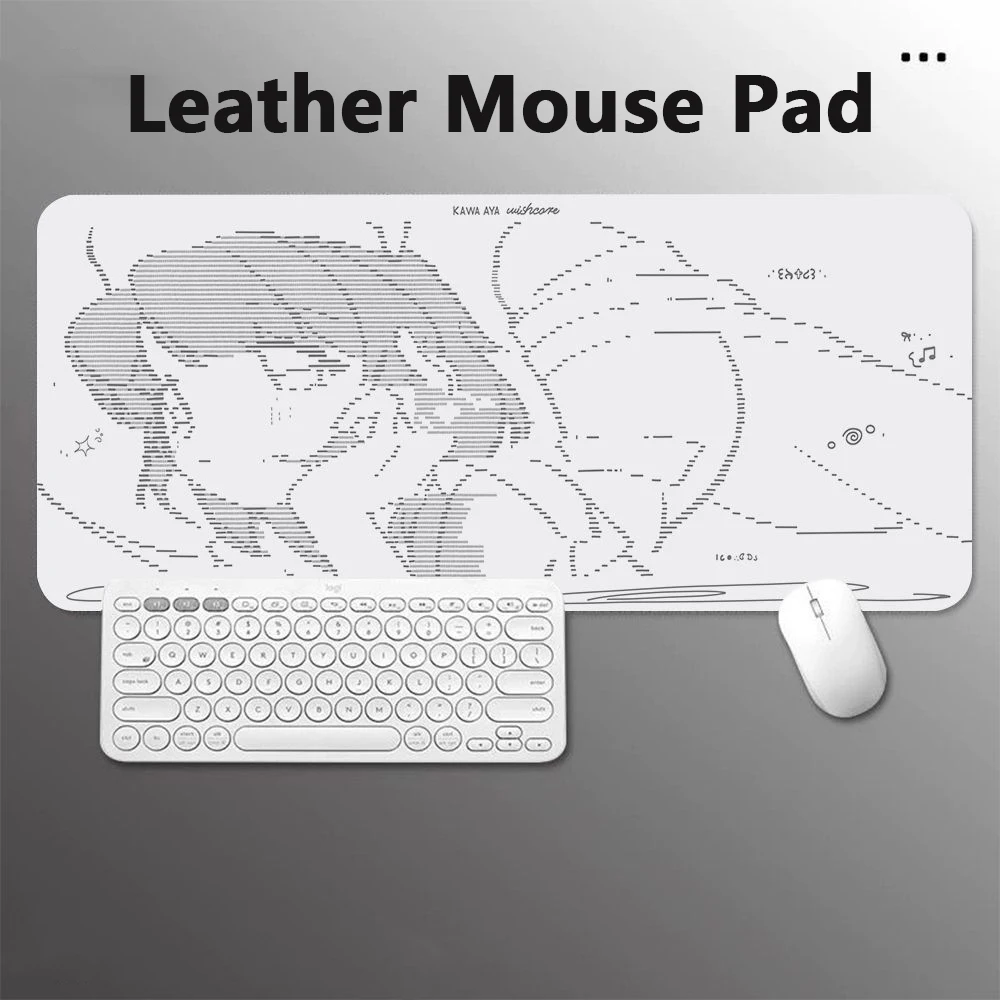 Sweet Pixel Grid Pu Leather Mousepad Office Desk Mat Mouse Pad Computer Speed Type Carpet Mat Player Laptop Keyboard Cartoon