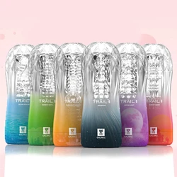 Reusable Male Masturbator Soft Pussy Sex Toys Transparent Vagina Adult Endurance Exercise Sex Products Vacuum Pocket Cup For Men