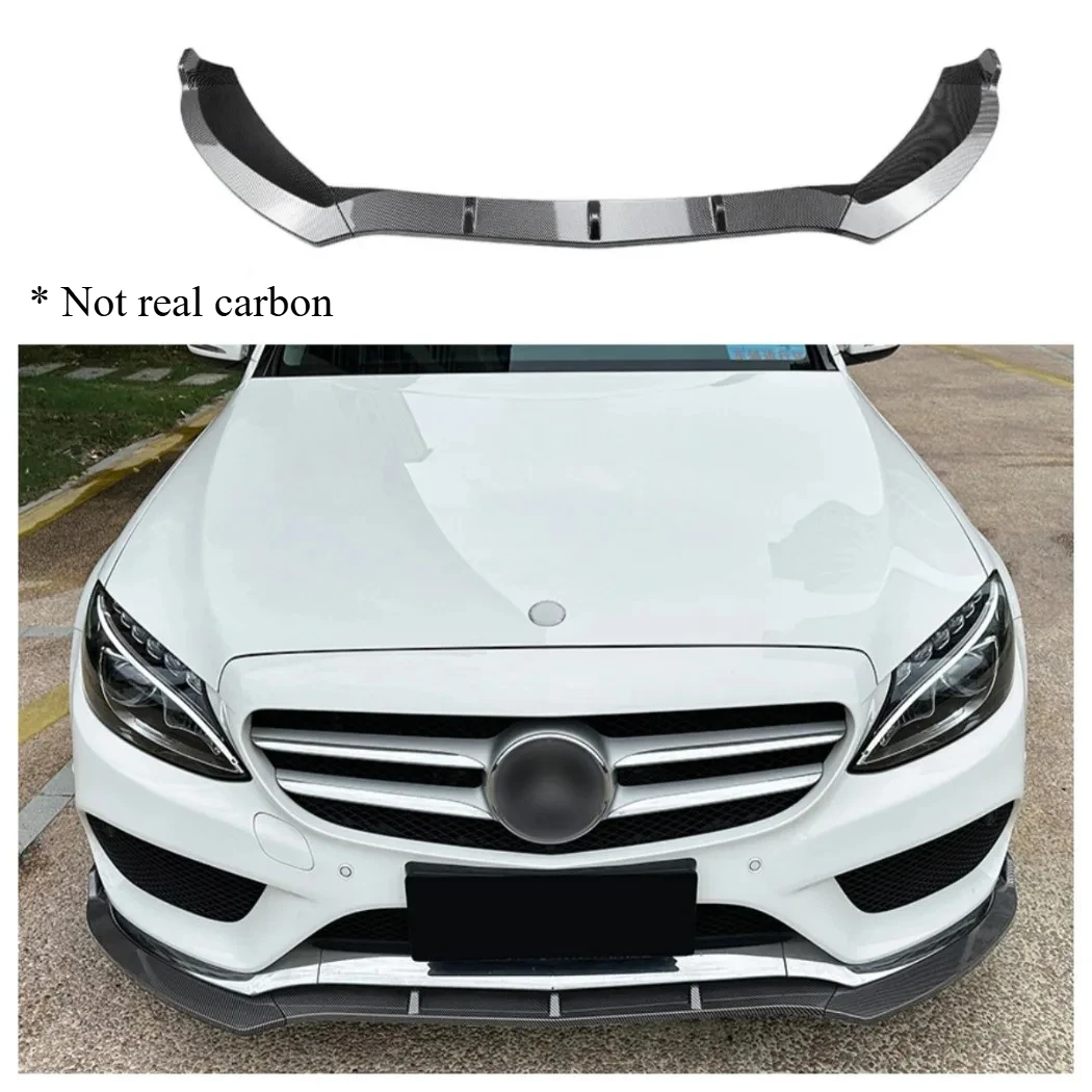 Front Bumper Lip Spoiler Splitter Diffuser for Mercedes Benz C-Class W205 S205 C180 C200 C260 2015-2018 AMG Body Kit Accessories