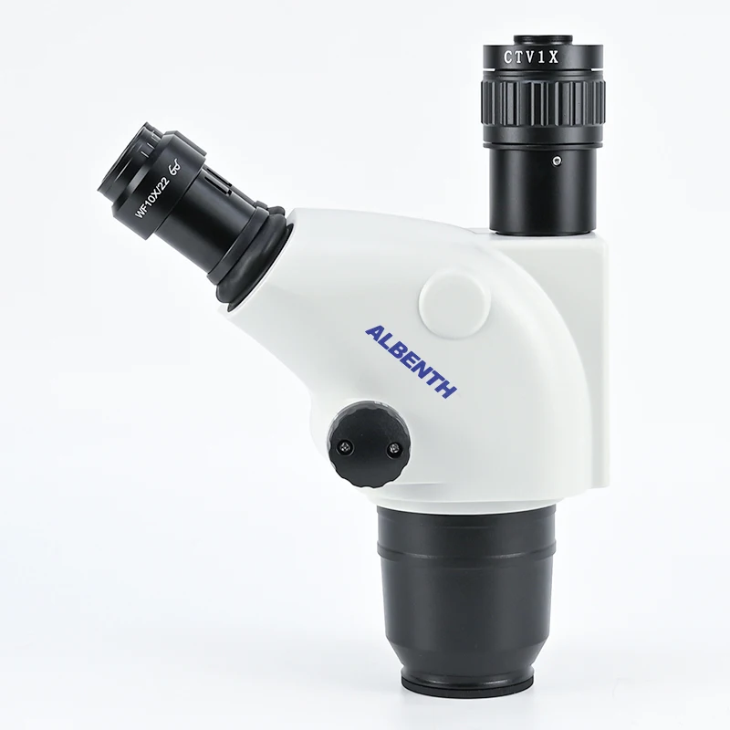 Albenth 6.5x-65x Trinocular Zoom Stereo Microscope Head WF10X/20mm Eyepiece For PCB Repair