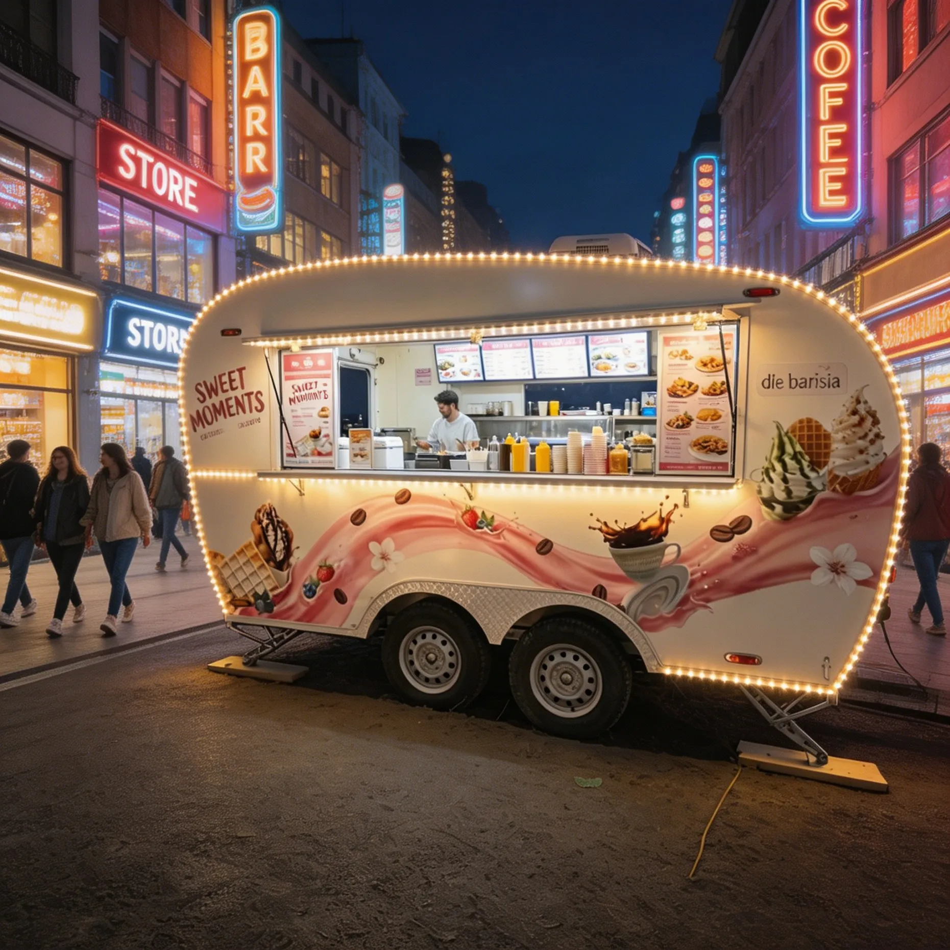 Energy Saving Electric Wheel Food Cart Portable for Street Food Business Ideal Hot Food Vendor Cart with Efficient Wheels
