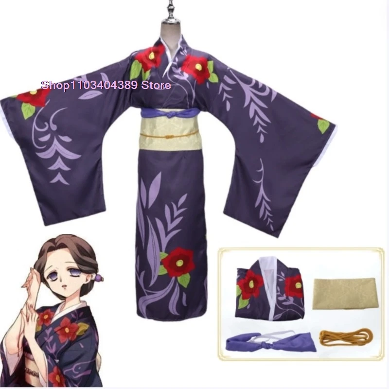 

Anime Demon Slayer Kimetsu no Yaiba Cosplay Costume Tamayo Uniform Kimono Cosplay Costumes Halloween Carnival Party Women Suit