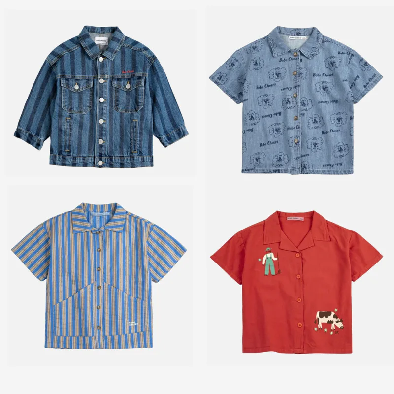 

2026 New Arrival Cute Cotton Print T-Shirt with Single Button Placket, Breathable Long Sleeve and Short Sleeve