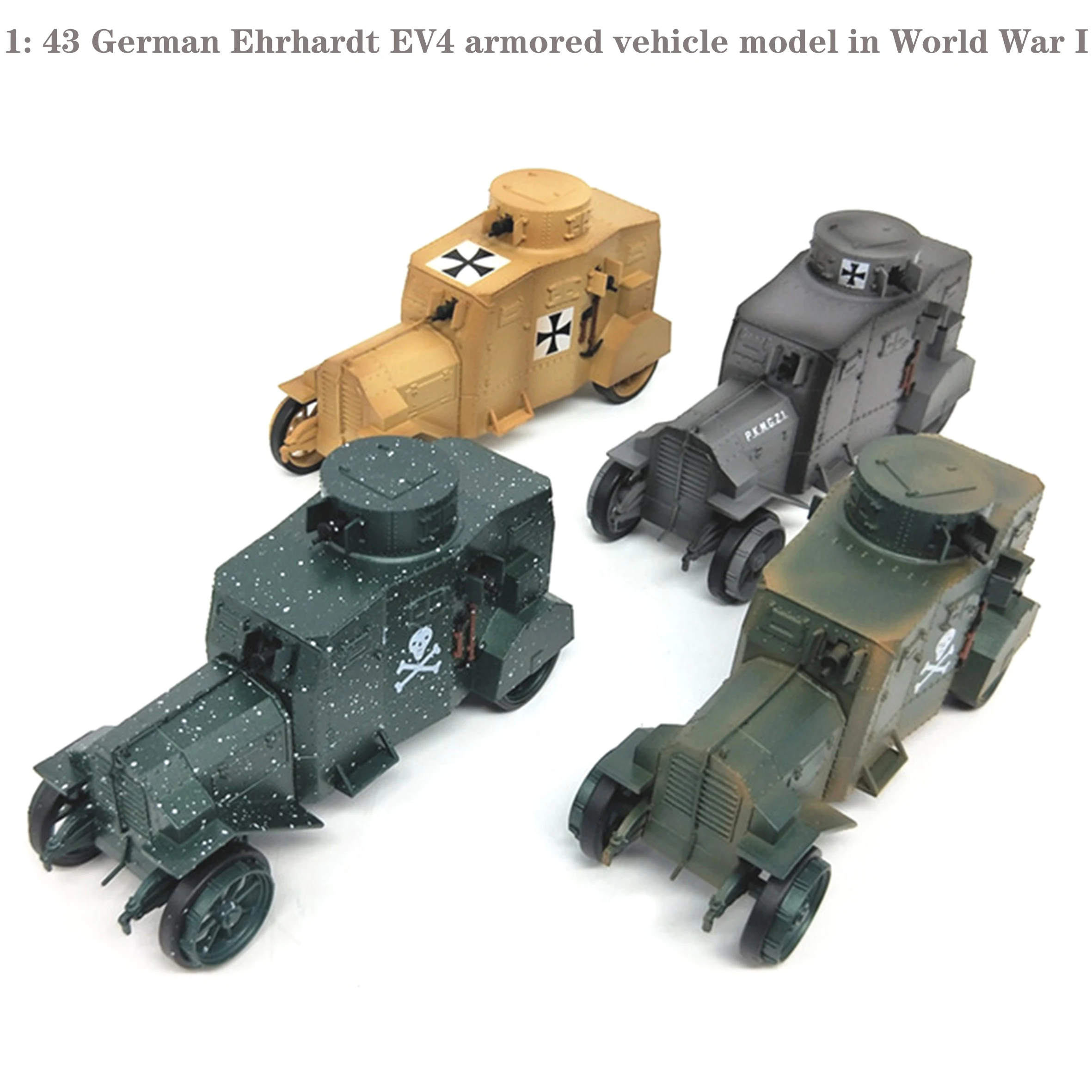 1: 43 German Ehrhardt EV4 armored vehicle model in World War I  Finished product collection model Alloy body