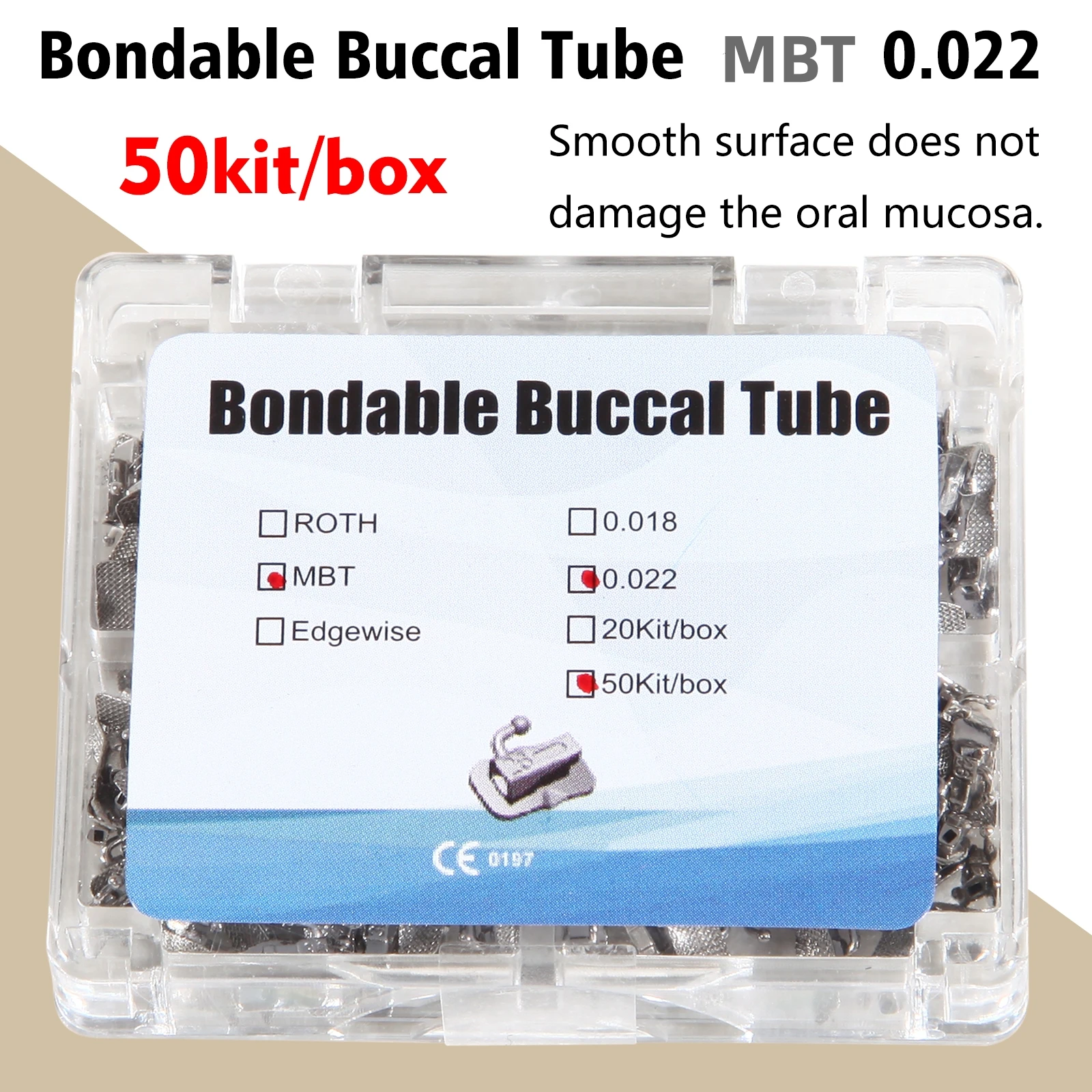 50Sets/Box Dental Ortho Metal Bondable Monoblock Orthodontic Buccal Tubes 022 F…