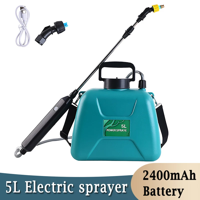 

5L Electric Sprayer with 2400mAh Battery Agricultural Pesticide Disinfection Dispenser Rechargeable Garden Watering Sprinkler