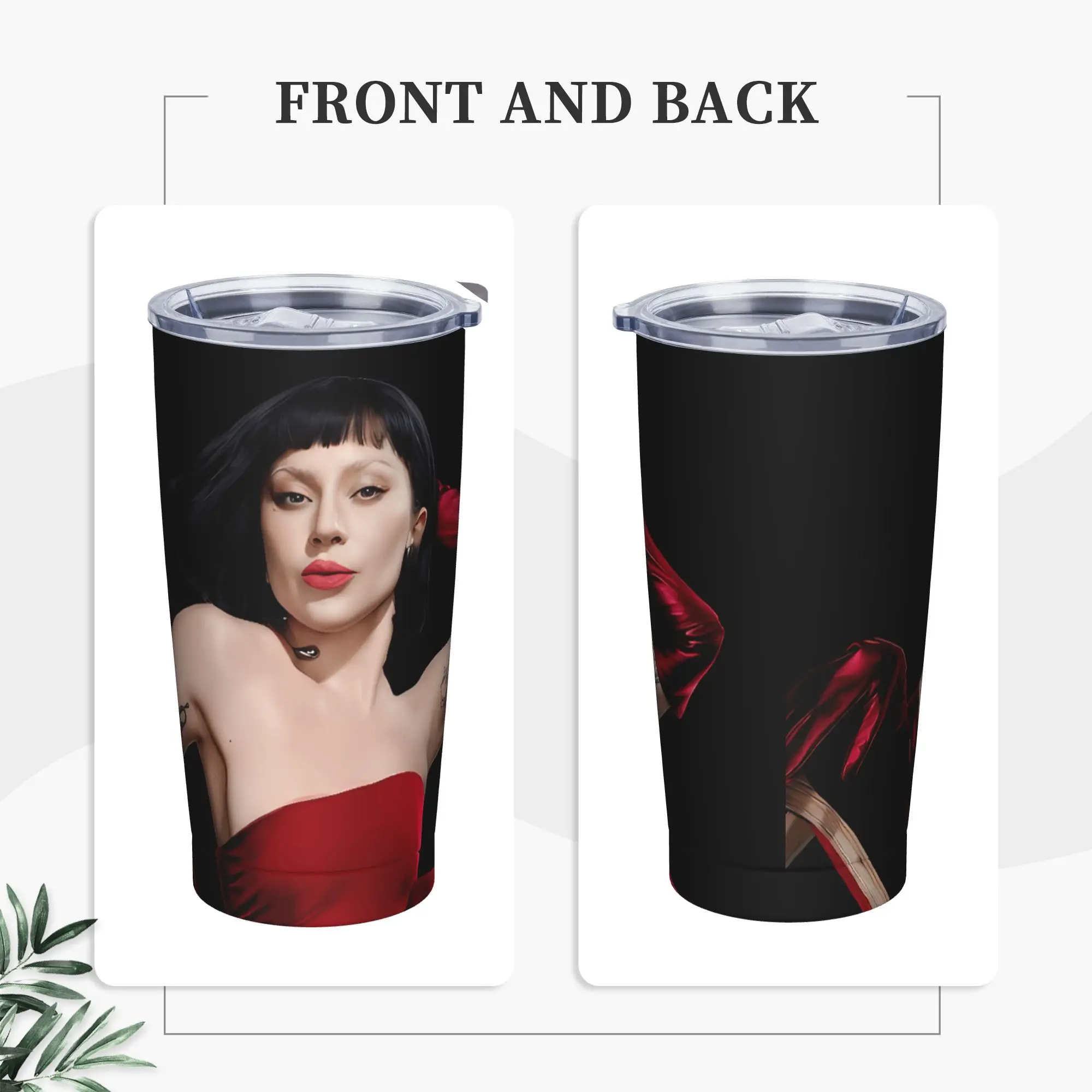 Lady Gaga Tumbler  Cold Drink Insulated Stainless Steel Water Bottle Custom DIY Mugs Cup