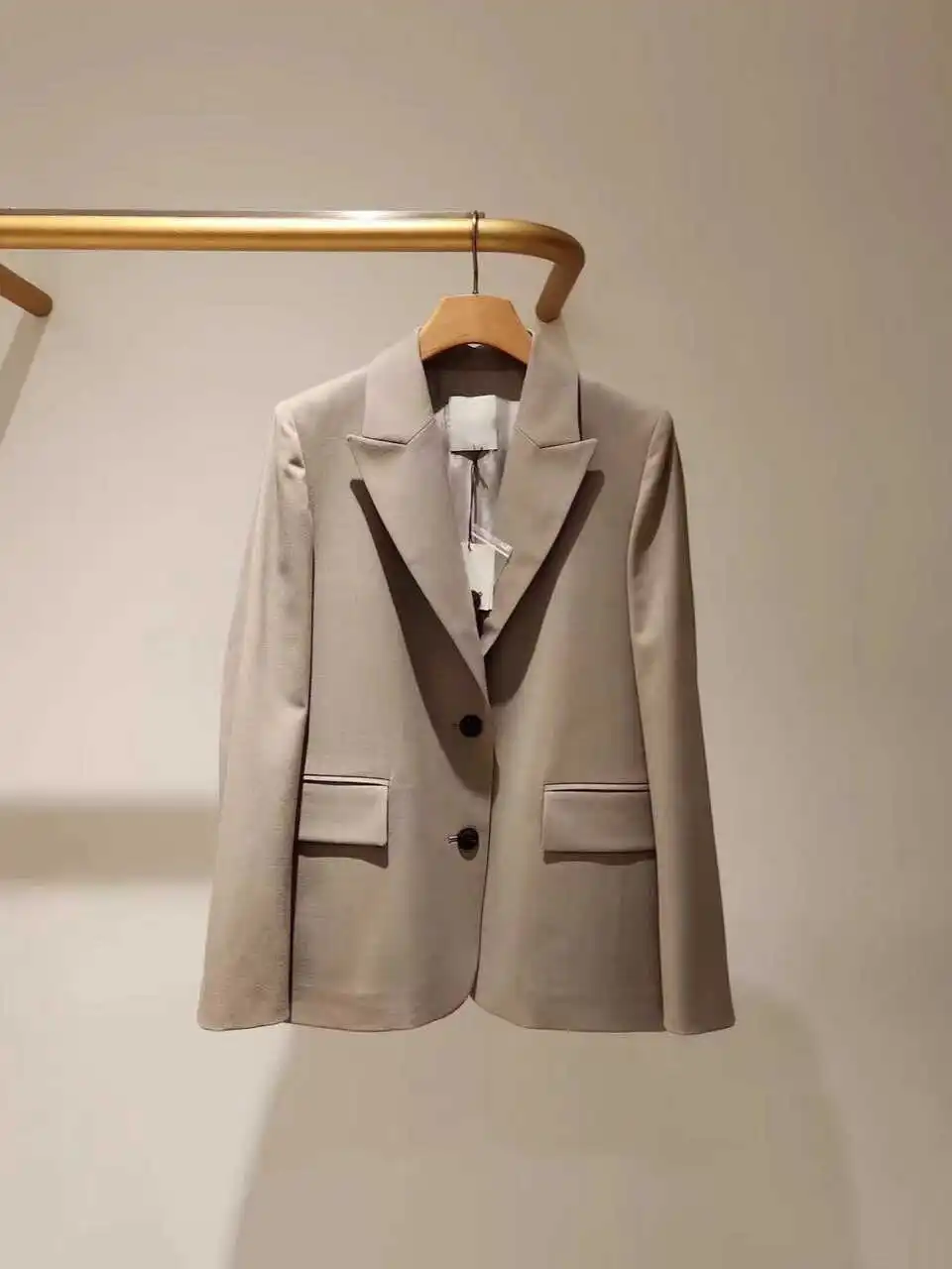 

S Home 2024, ранняя весна, женский утягивающий костюм, комплект из джата и юбки, асимметричное шерстяное пальто прямого кроя