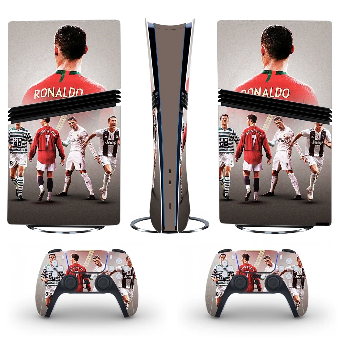 New CR7 Sports PS5 Pro Digital Skin Sticker Protector Decal Cover for Console Controller PS5 Pro Skin Sticker Vinyl