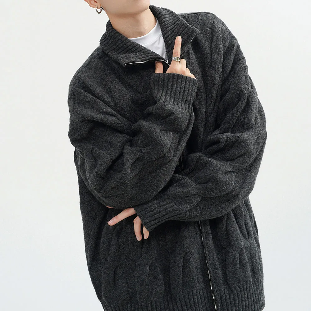 

Spring Autumn Sweater Loose Knitted Cardigan Daily Use Spring Fashion Polyester Fabric Regular Length Slight Stretch