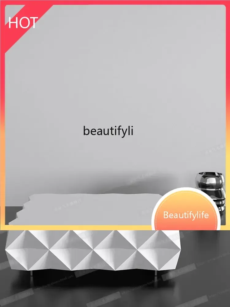 new Coffee Table Light Luxury Modern Living Room Italian Minimalist Stainless Steel High-Grade Coffee Table ss 8617