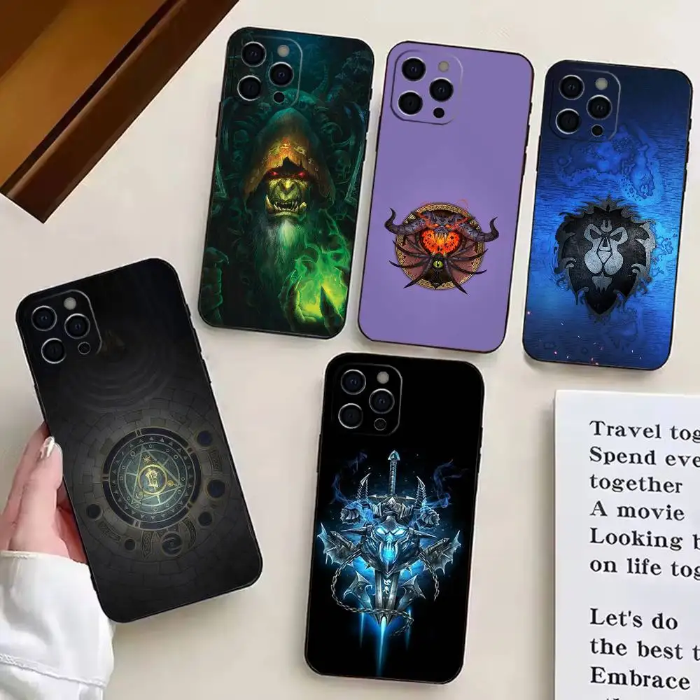 

W-World Of W-Warcraft Phone Case For iPhone17,16,15,14,13,12,11 Plus,Pro Soft Silicone Black Cover