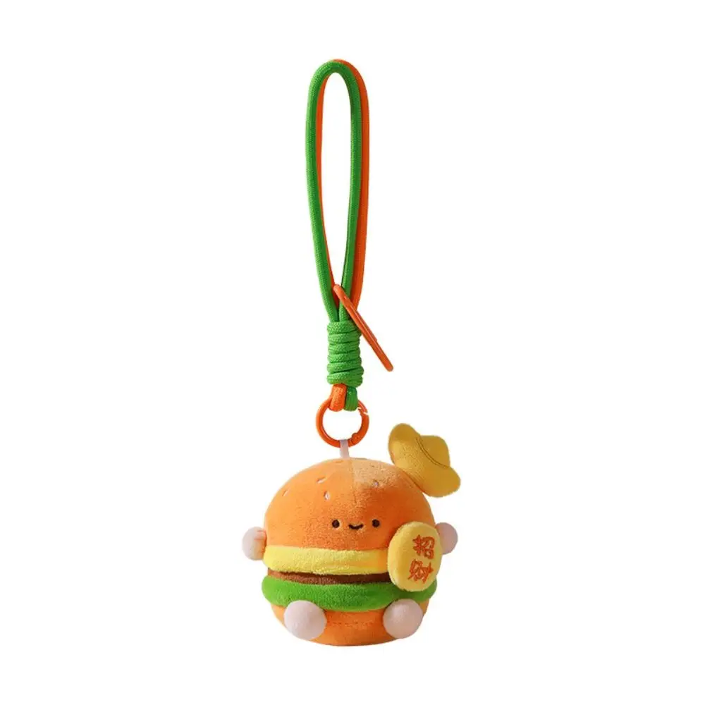 Personality Key Buckle Fortune Burger Pendant Wealth Expression Hamburg Key Chain Backpack Charms Korean Style Children view 5