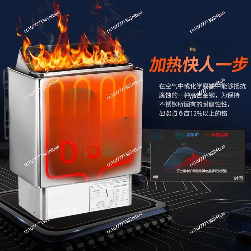 Sauna Furnace Stainless Steel  Wall-mounted Dry Steamer Household Digital Display External Control Sauna Room Heating Furnace