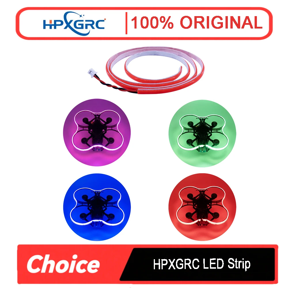 HPXGRC FPV Drone DIY LED Strip - Red/Green/Pink/Blue, Plug & Play (No Soldering)