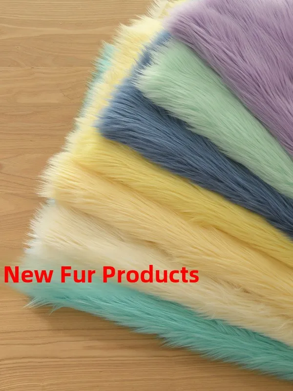 

New Thi Plu Cake Fur Fabric Art Lightweight Spandex Furry Costume Full Suit Animal Claw Home Decor DIY Hanrt Pure Color