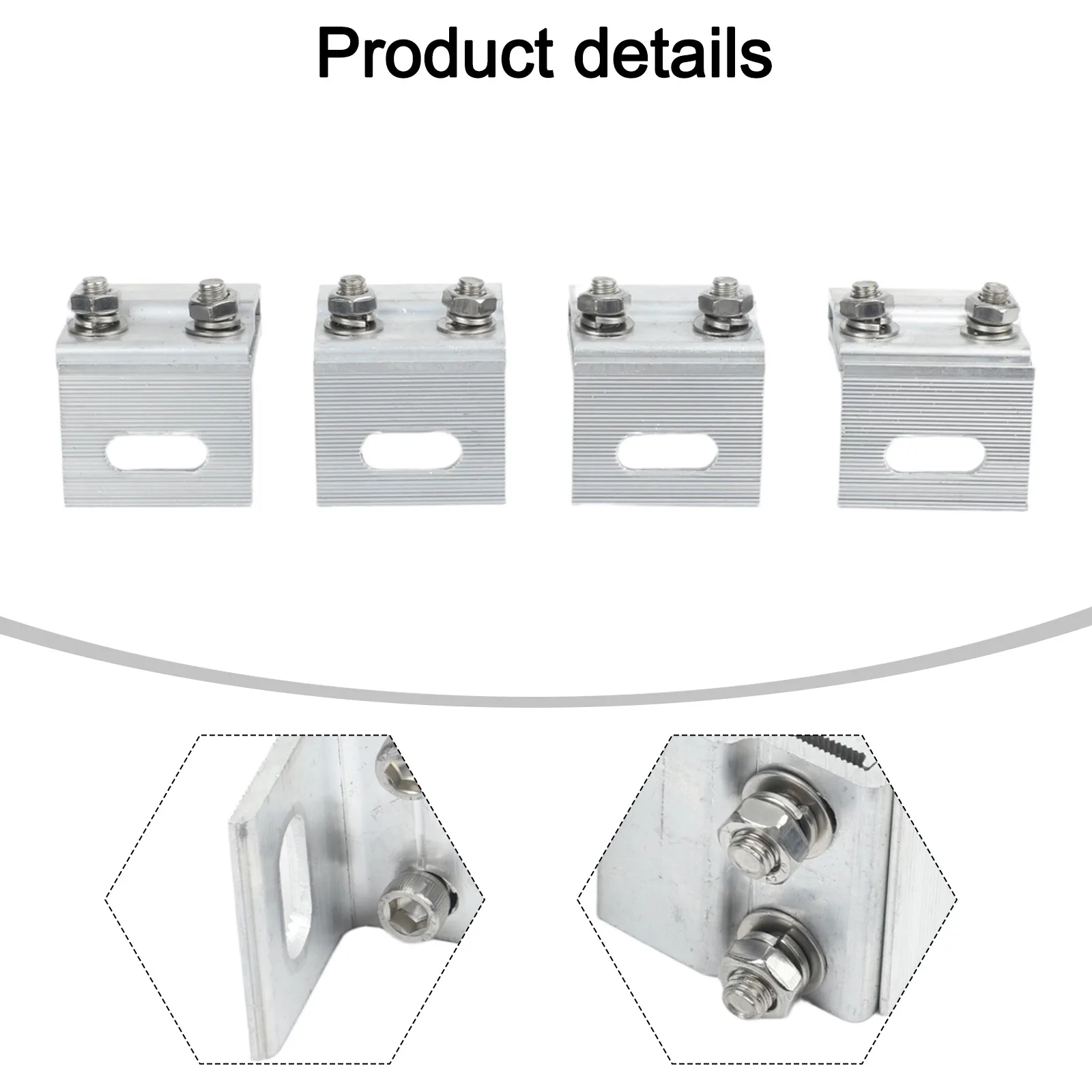 1/4Pcs Aluminium Standing Seam Clamp Solar Standing Seam Clamp Kit Seam Clips Folded Sheet Metal Roofs Power Accessories