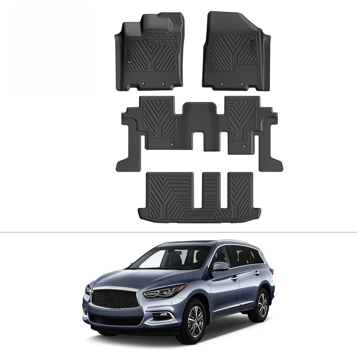 

Floor Mats Liners for 2013-2020 Pathfinder 14-20 Infiniti QX60 All Weather TPE