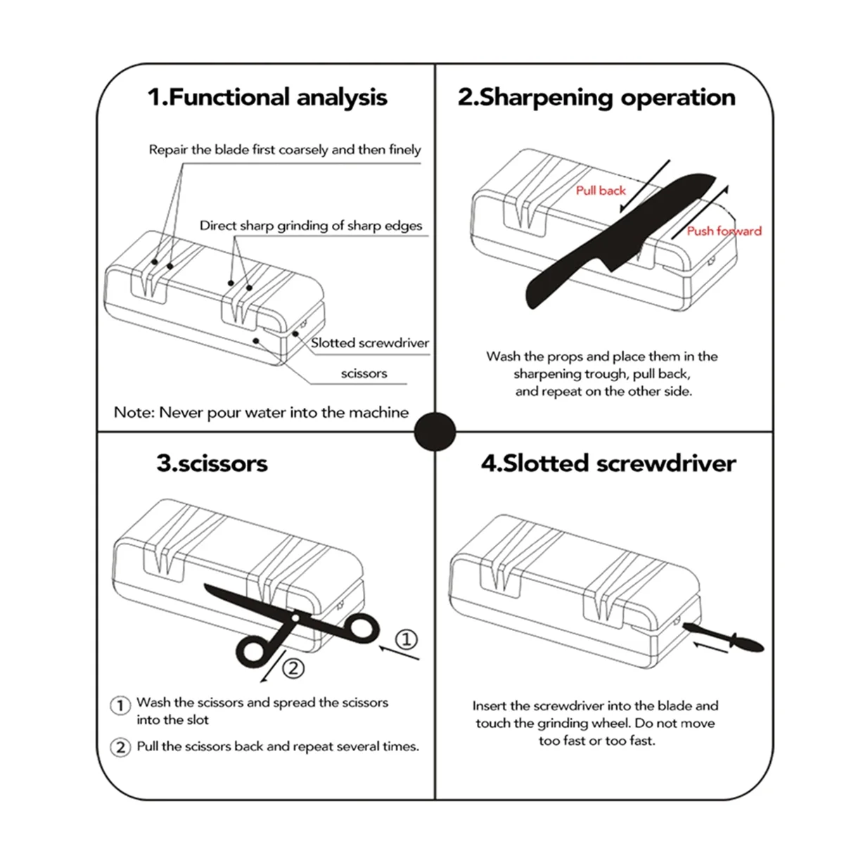 SSR Electric Knife Sharpener Automatic Cut Sharpeners Crude and Fine Grooves Knives Scissors Kitchen Cutter Grinder EU Plug