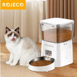 ROJECO 2L Smart WIFI Cat Feeder Automatic Cats Kibble Dispenser With Remote Control for Pet Dogs Auto Food Bowl Feeding Supplies