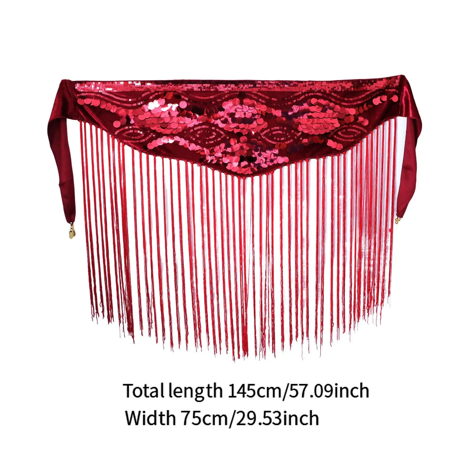 Lenço de quadril para dança do ventre com borlas para shows de palco e cosplay