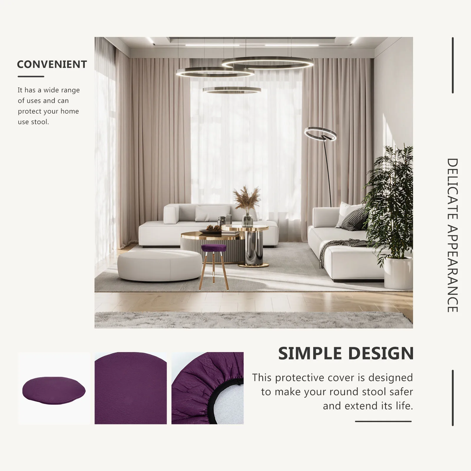 

Round Thickened Dust-Proof Protective For Bar Stool Seat Cushion Protector Household Furniture Surface Cover Stool Cloth