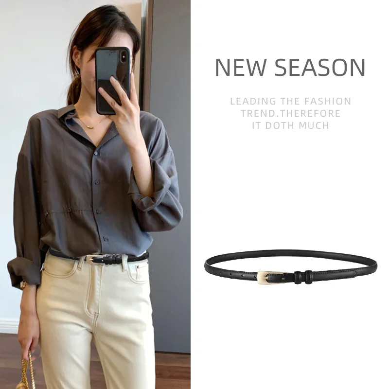 Women Leather Belt New Arrival Narrow Wide Genuine Leather Thin Waistband Casual Versatile Pants Belt Wholesale Factory