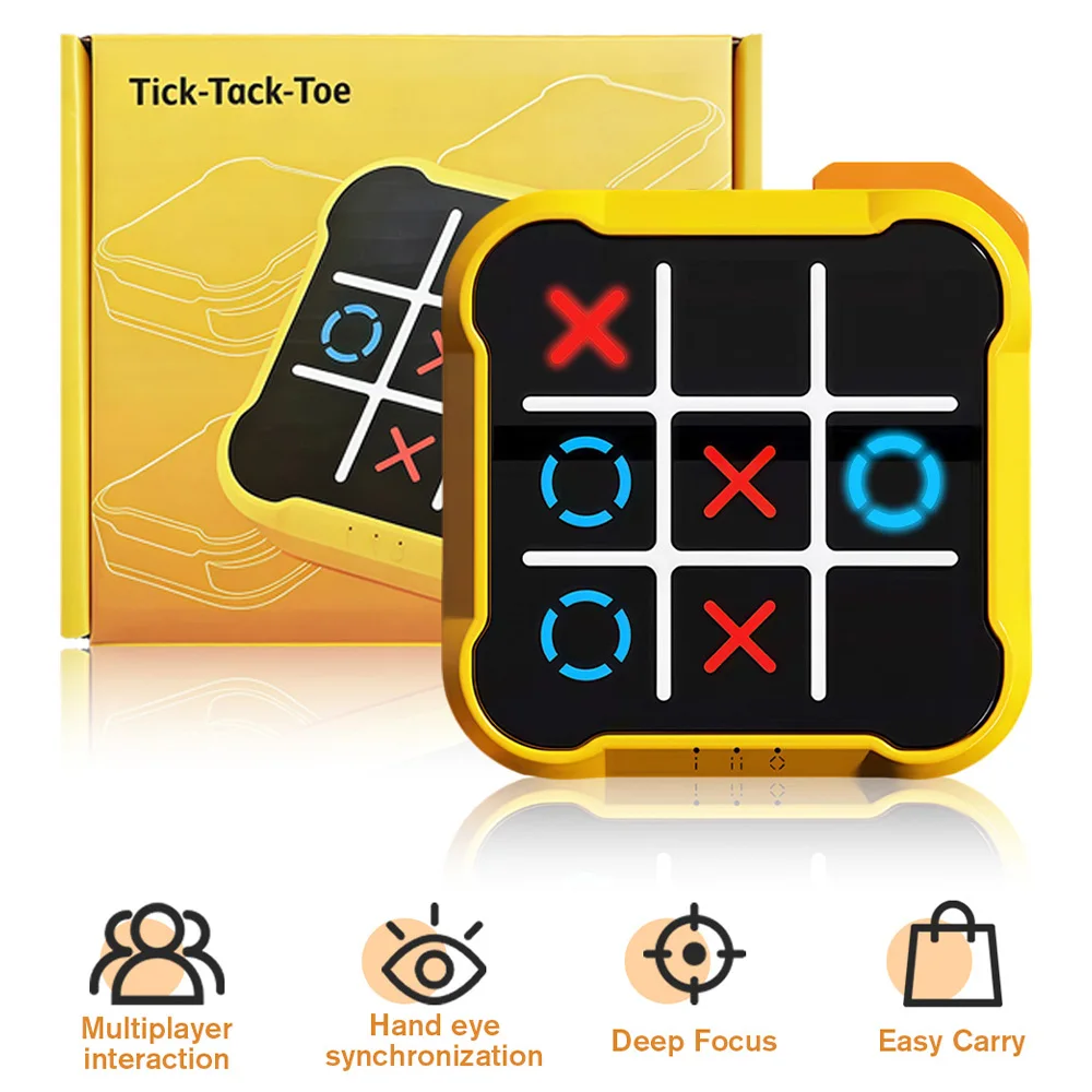 

3-in-1 Electronic Tic Tac Toe Handheld Game Console, Whack-A-Mole & Memory Flash Puzzle Toy for Kids Adults，Gift