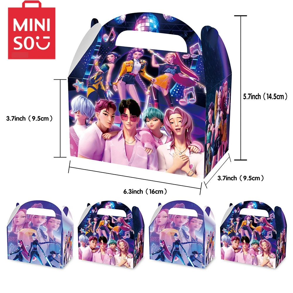 

12/24pcs Kpop Demon Hunters Candy Box Birthday Party Supplies Portable Paper Box Packing Funny Gifts Game Anime Goku Gift Bags