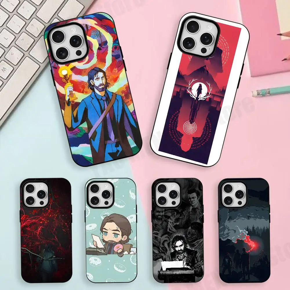 

A-Alan W-Wake Game Frosted Soft For Phone Case For Iphone 11,12,13,14,15,16,17 Pro Max XS Wireless Charge Magnetic Cover