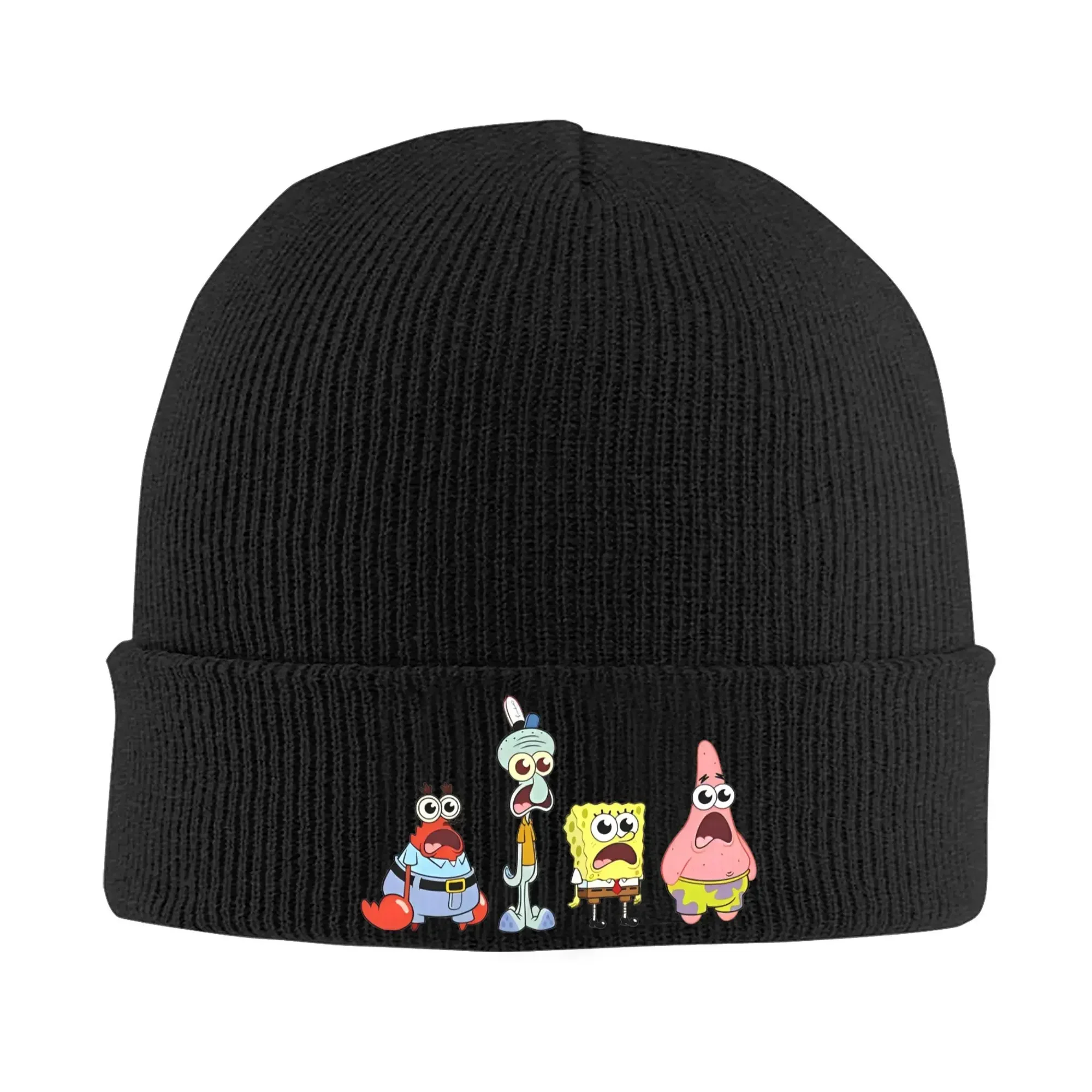 Cartoon S-Sponge bob Knit Hat Beanies Autumn Winter Hats Warm Unisex  Street  Caps for Men Women Gifts